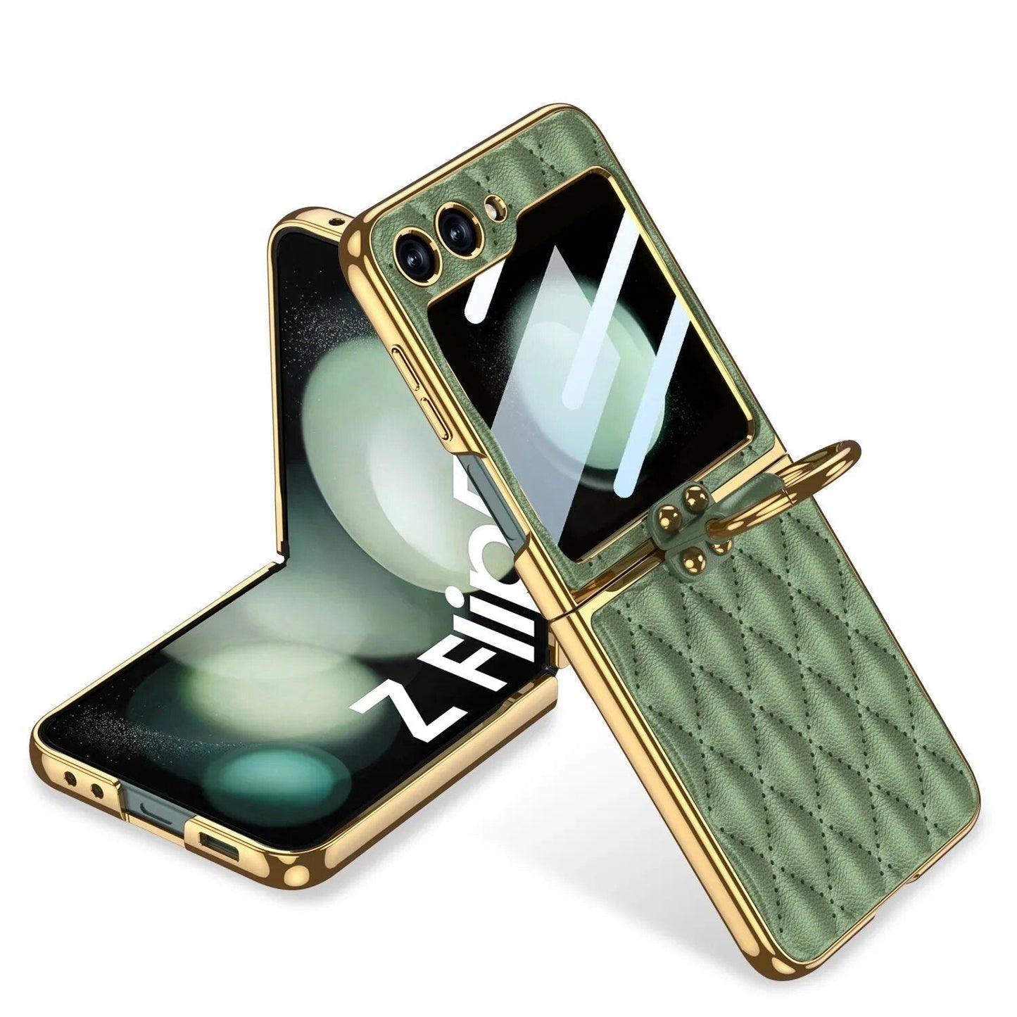 Elegant Leather Ring Support Case