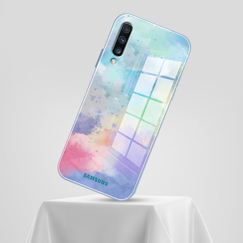 Watercolor Splatter Glass Back Case - Samsung