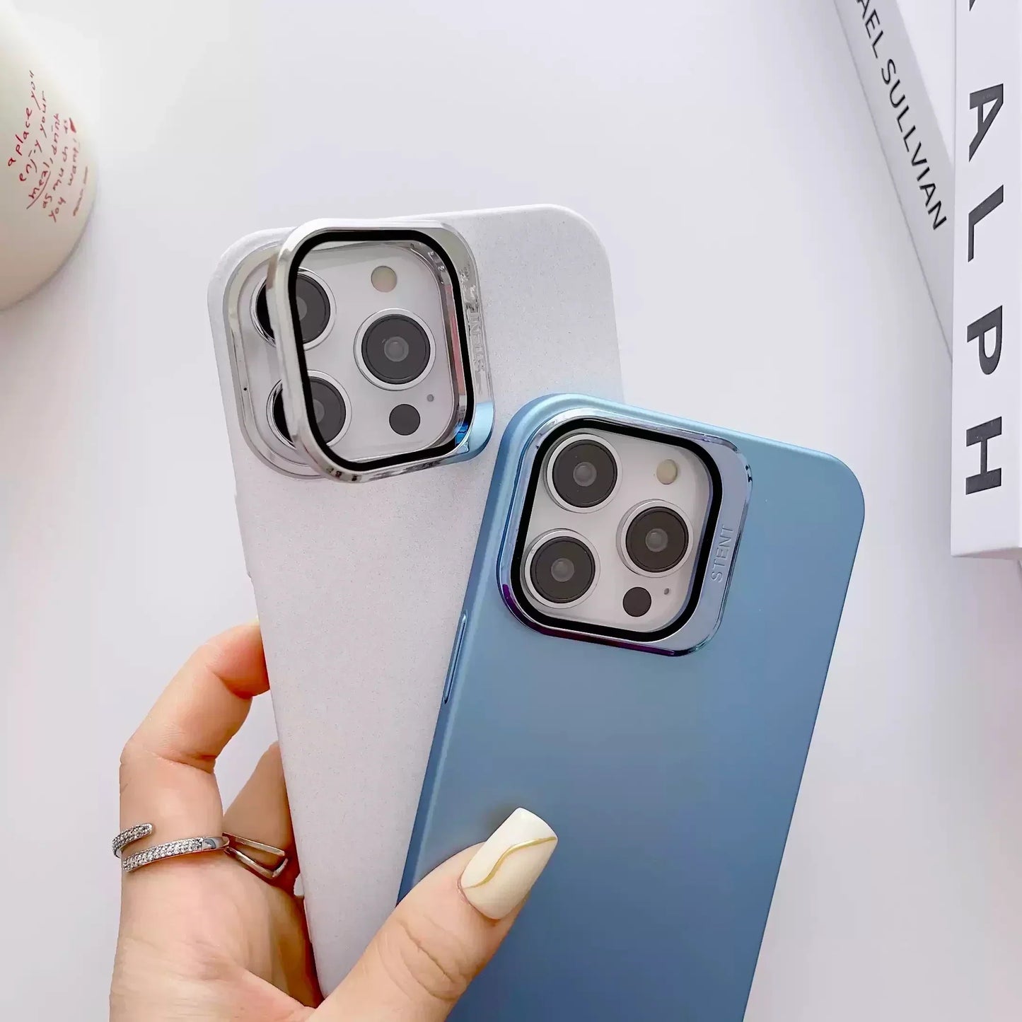 Clear Camera Protector Hidden Stand Case - iPhone