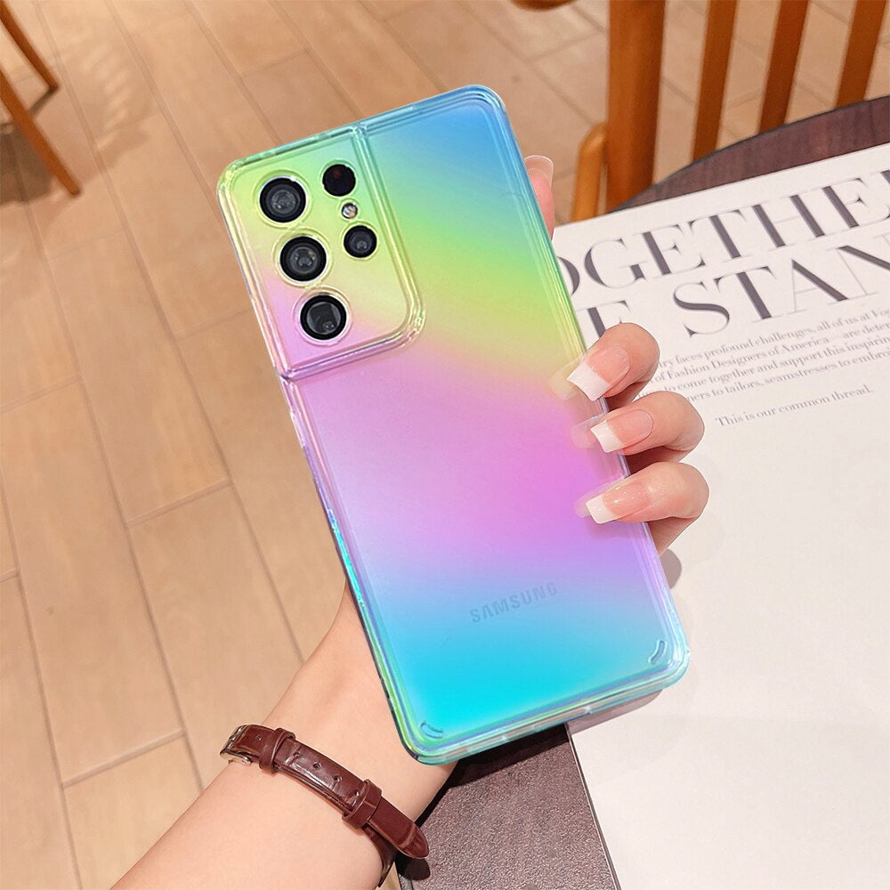 Galaxy S21 Ultra Gradient Aurora Clear Case