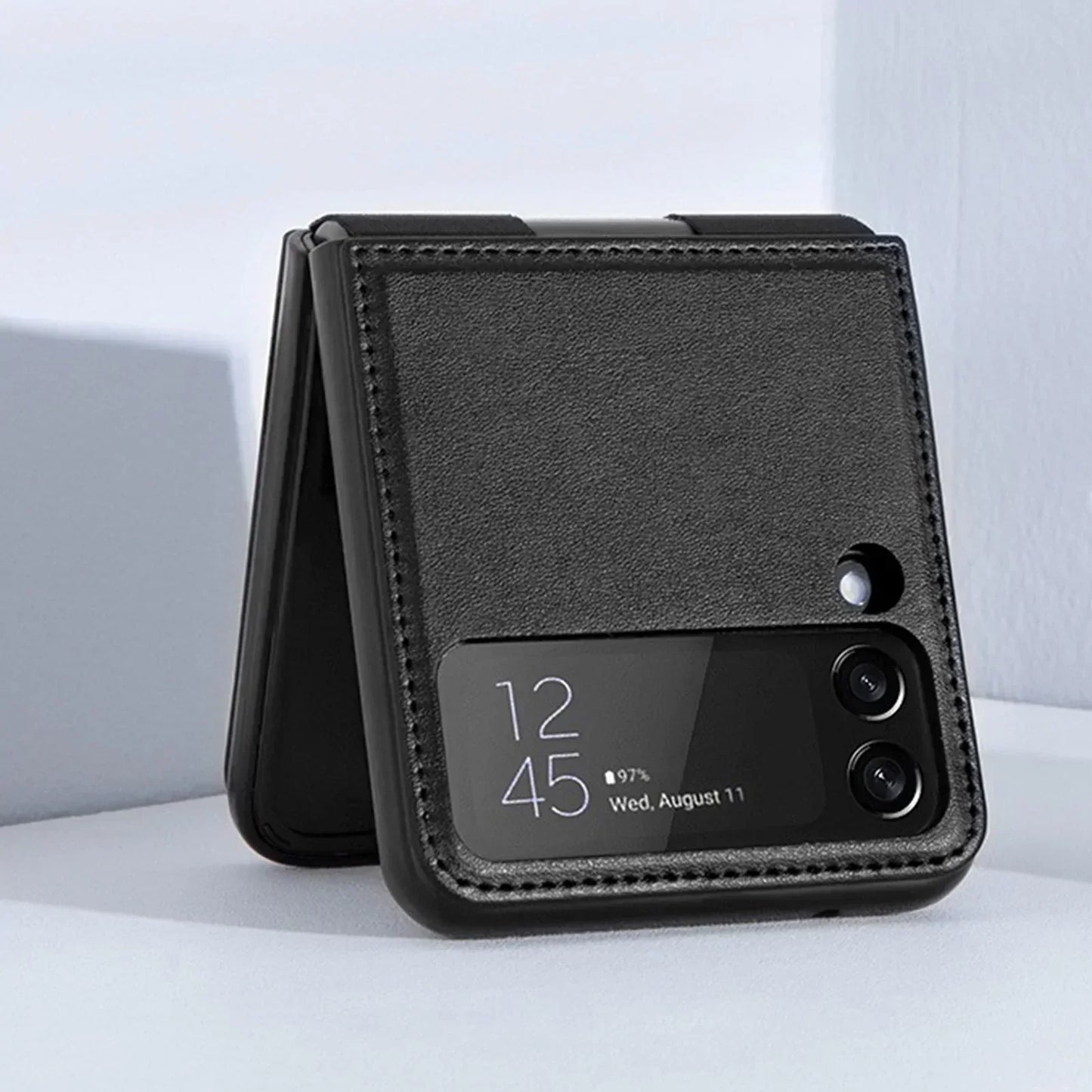 Galaxy Z Flip3 Luxury Leather Kickstand Case