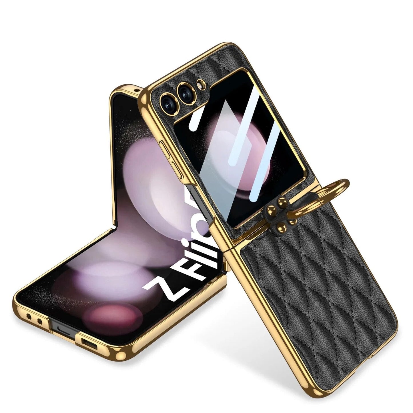 Elegant Leather Ring Support Case