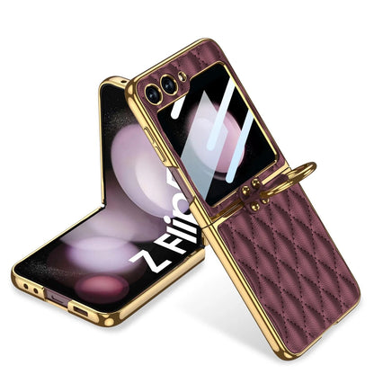 Elegant Leather Ring Support Case