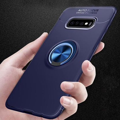 Galaxy S10 Plus Metallic Finger Ring Holder Matte Case
