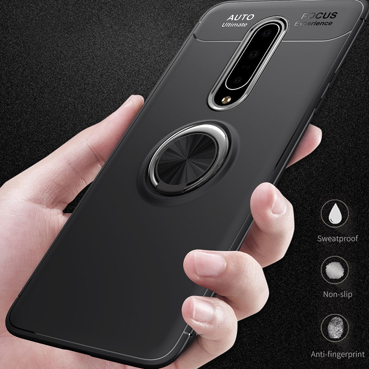 OnePlus 7 Pro (2 in 1 Combo) Metallic Ring Case+ Earphones