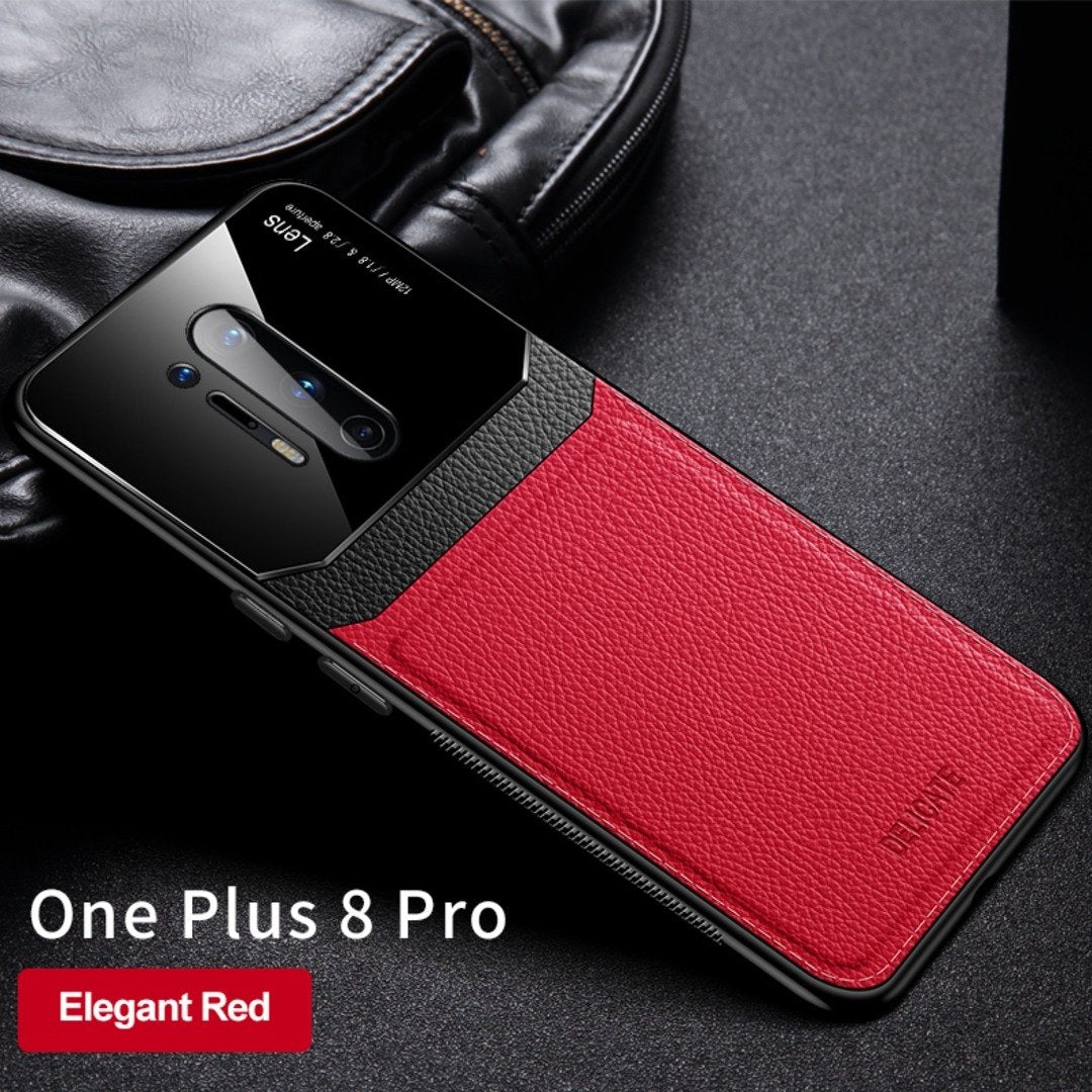 OnePlus 8 Pro Sleek Slim Leather Glass Case