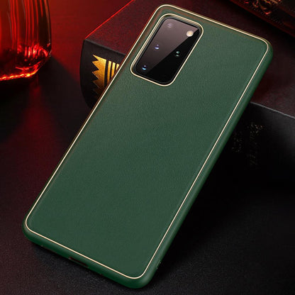 Galaxy S20 Ultra Leather Textured Gold Plated Case