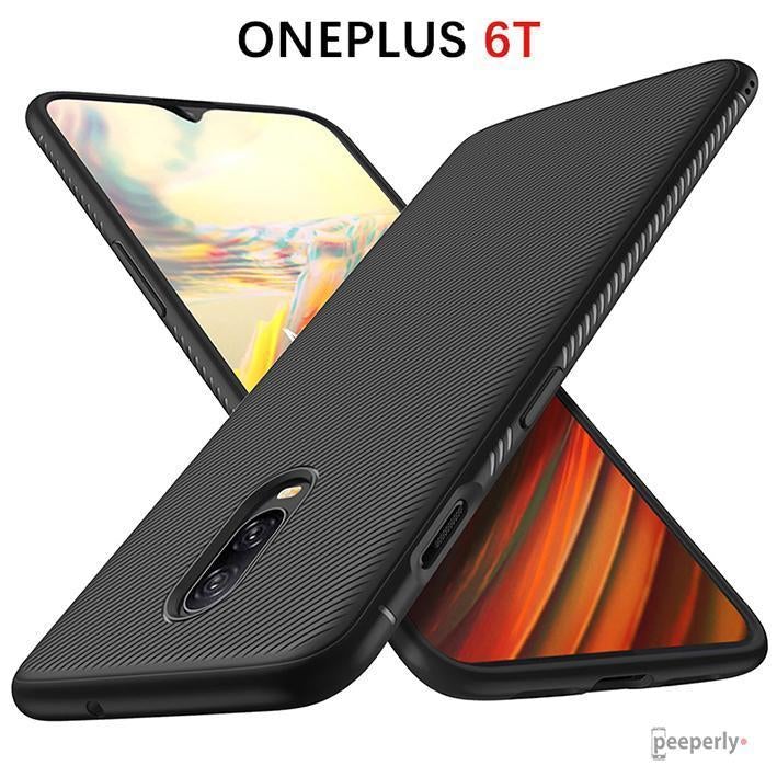 OnePlus 6T Twill Design Shockproof TPU Case