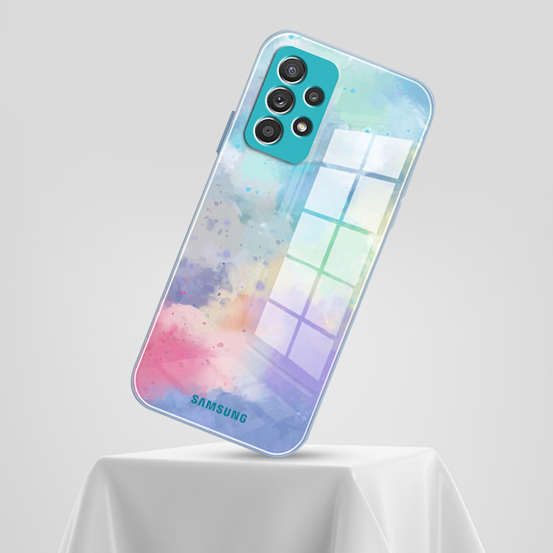 Watercolor Splatter Glass Back Case - Samsung