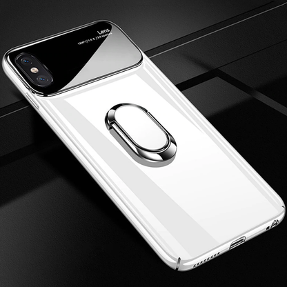 iPhone XS Max Mirror Lens Metallic Ring Holder Case