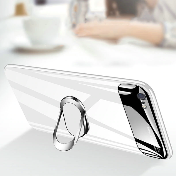 iPhone XS Max Mirror Lens Metallic Ring Holder Case