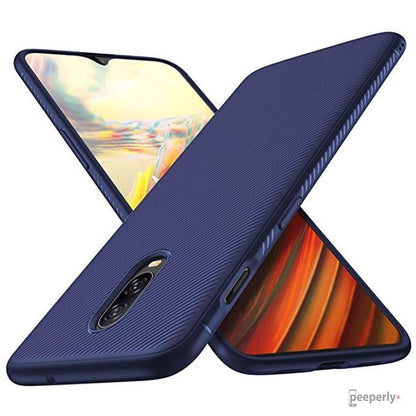 OnePlus 6T Twill Design Shockproof TPU Case