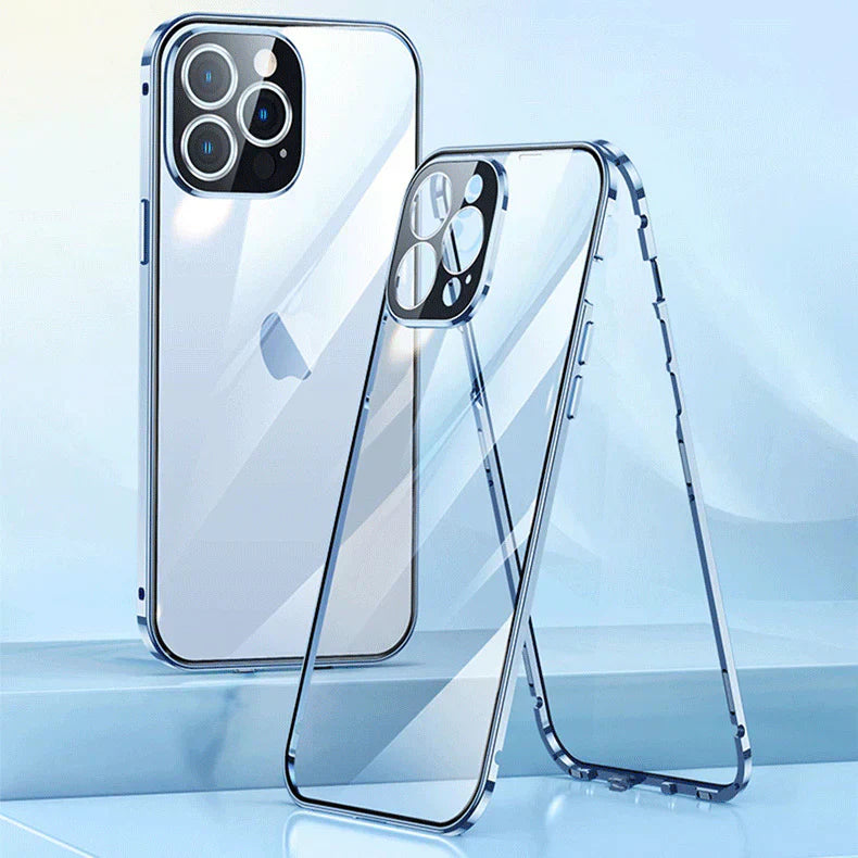 2025 Magnetic Glass Double-Sided Privacy Phone Case For iPhone
