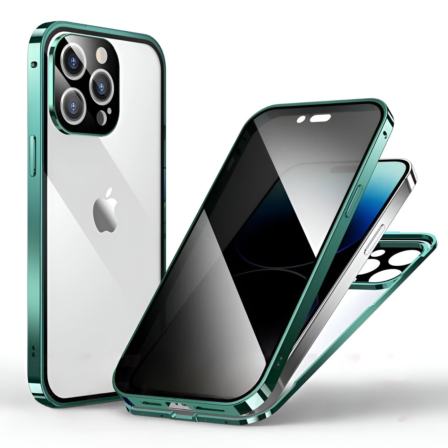 360° Anti Peep Magnetic Titanium Metal Case with Magic Screen Protector ( iPhone )