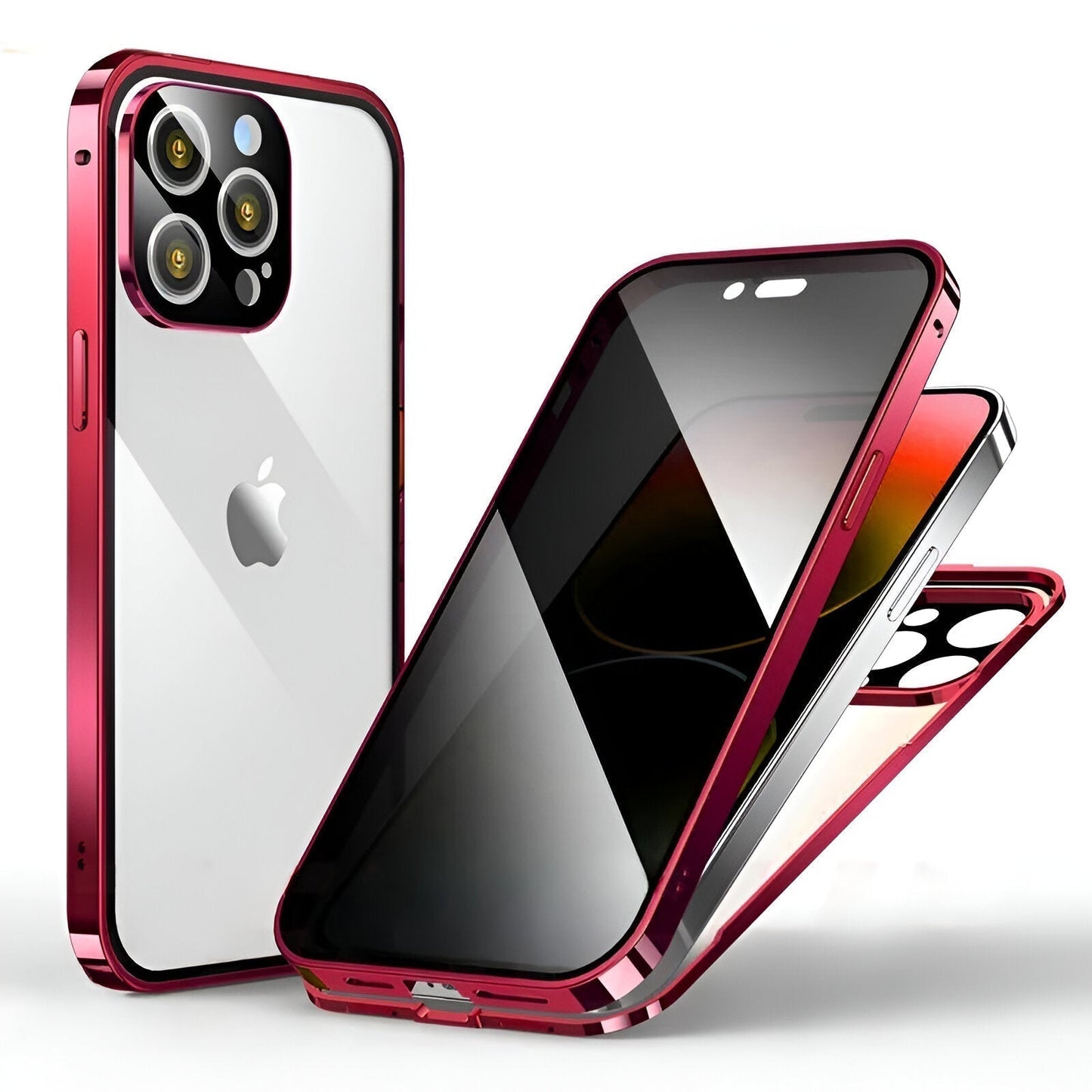 360° Anti Peep Magnetic Titanium Metal Case with Magic Screen Protector ( iPhone )